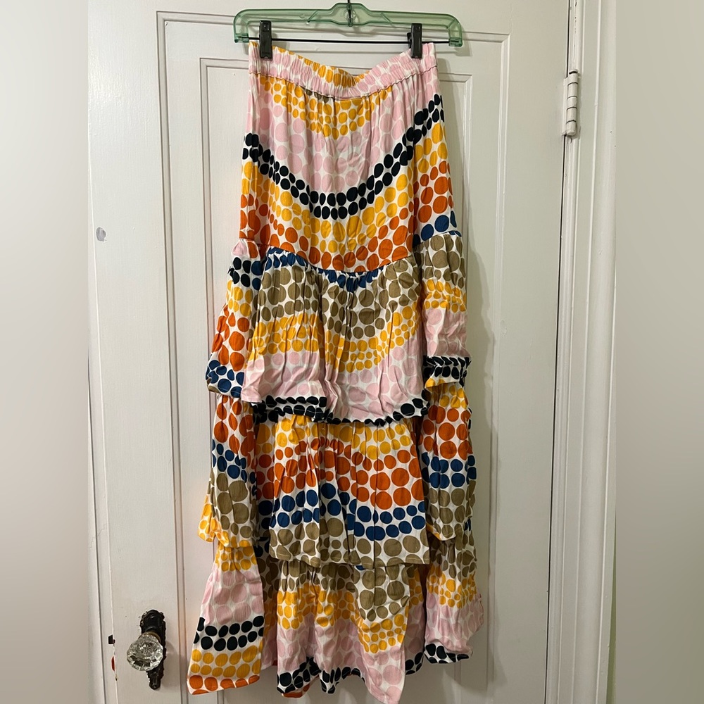 The Odells colorful tiered maxi skirt size S NWOT